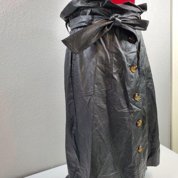 Who What Wear Womens Black Waist Tie Button Front - Picture 2 of 5